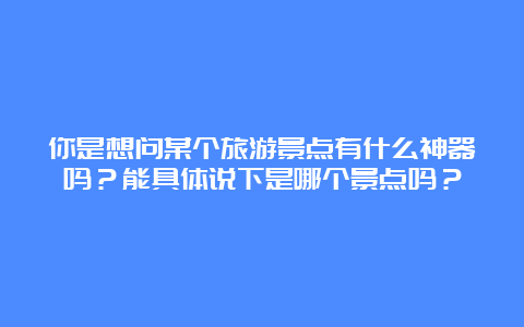 你是想问某个旅游景点有什么神器吗？能具体说下是哪个景点吗？