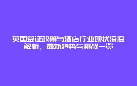 英国签证政策与酒店行业现状深度解析，最新趋势与挑战一览