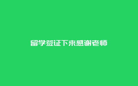 留学签证下来感谢老师