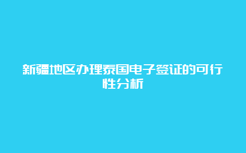 新疆地区办理泰国电子签证的可行性分析