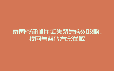 泰国签证邮件丢失紧急应对攻略，找回与替代方案详解