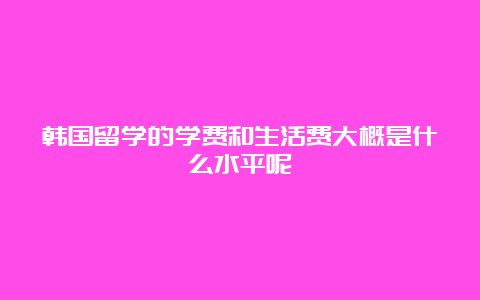 韩国留学的学费和生活费大概是什么水平呢