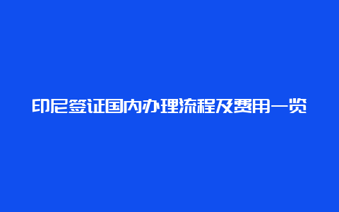 印尼签证国内办理流程及费用一览