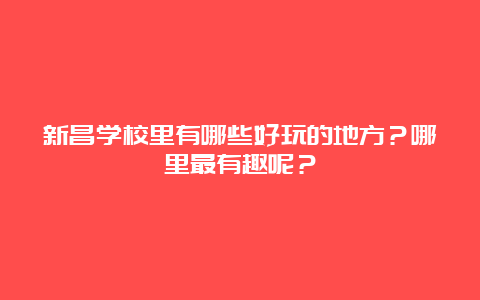 新昌学校里有哪些好玩的地方？哪里最有趣呢？