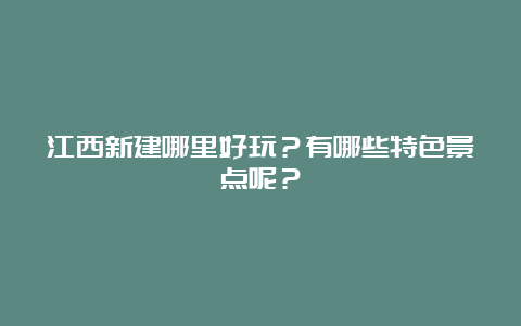 江西新建哪里好玩？有哪些特色景点呢？