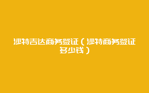 沙特吉达商务签证（沙特商务签证多少钱）