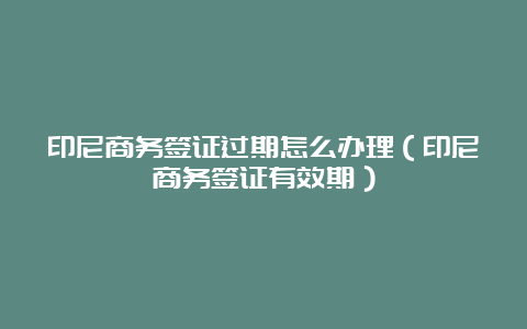 印尼商务签证过期怎么办理（印尼商务签证有效期）