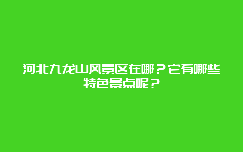 河北九龙山风景区在哪？它有哪些特色景点呢？