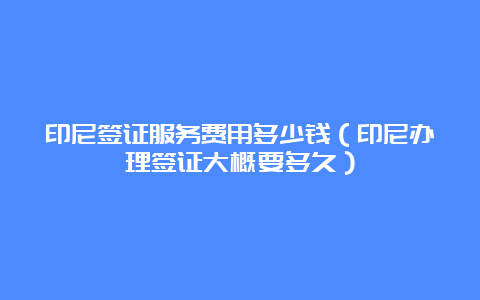 印尼签证服务费用多少钱（印尼办理签证大概要多久）