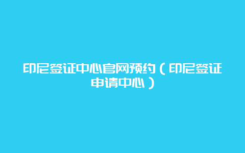 印尼签证中心官网预约（印尼签证申请中心）