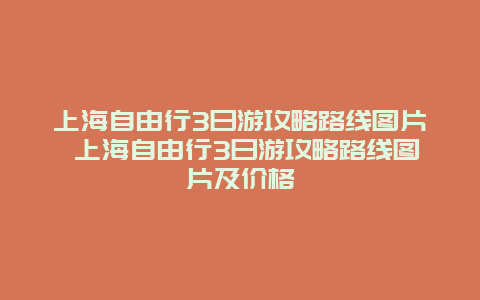 上海自由行3日游攻略路线图片 上海自由行3日游攻略路线图片及价格