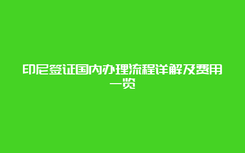 印尼签证国内办理流程详解及费用一览