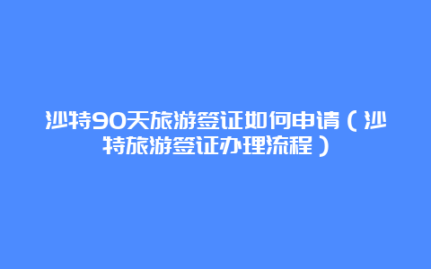 沙特90天旅游签证如何申请（沙特旅游签证办理流程）