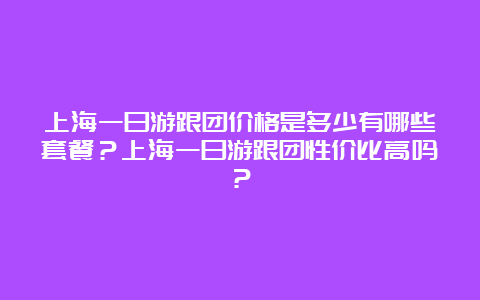 上海一日游跟团价格是多少有哪些套餐？上海一日游跟团性价比高吗？