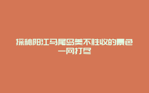 探秘阳江马尾岛美不胜收的景色一网打尽