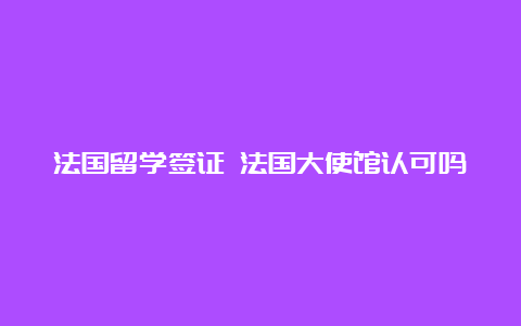 法国留学签证 法国大使馆认可吗