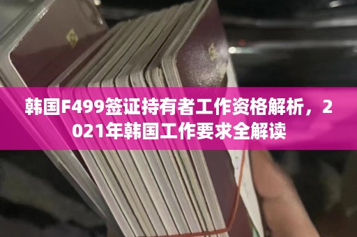 韩国F499签证持有者工作资格解析，2025年韩国工作要求全解读