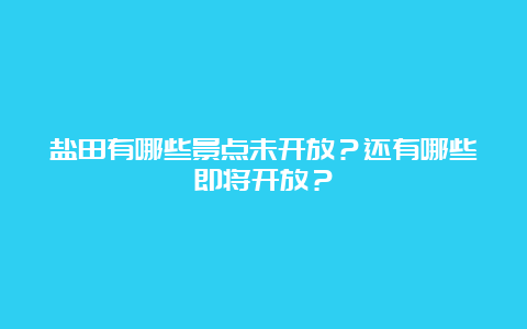 盐田有哪些景点未开放？还有哪些即将开放？