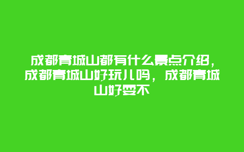 成都青城山都有什么景点介绍，成都青城山好玩儿吗，成都青城山好耍不